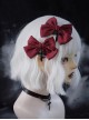 Elegant Wine Red Satin Bowknot Daily Simple Cross Decoration Gothic Lolita Hair Clips