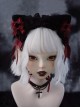 Black Red Gothic Style Plush Cat Ears Bowknot Decorated Lace Elegant Gothic Lolita Headband