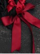 Black Red Gothic Style Plush Cat Ears Bowknot Decorated Lace Elegant Gothic Lolita Headband