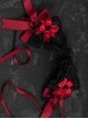 Black Red Gothic Style Plush Cat Ears Bowknot Decorated Lace Elegant Gothic Lolita Headband