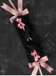 Sweet Pink Ribbon Bowknot Decorate Black Plush Cat Ear Lace Sweet Lolita Headband