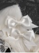 Pure White Lace Bowknot Decorated Plush Cat Ears Elegant Gothic Lolita Headband