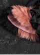 Handwork Plush Fox Ears Black-Pink Color Contrast Ribbon Bowknot Decoration Gothic Lolita Headband