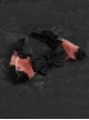 Handwork Plush Fox Ears Black-Pink Color Contrast Ribbon Bowknot Decoration Gothic Lolita Headband