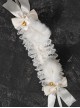 White Elegant Lace Cute Plush Fox Ears Bell Decoration Design Gothic Lolita Headband