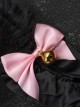 Pink Bowknot Bell Decorate Black Plush Fox Ears Gothic Lolita Headband