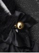 Daily Simple Pure Black Cute Plush Fox Ears Handwork Bowknot Bell Gothic Lolita Headband