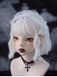 Handmade Subculture White Lace Ruffle Bowknot Decorated Punk Lolita Headband