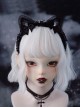 Subculture Black Lace Cat Ear Handmade Bowknot Punk Lolita Headband