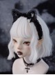 Subculture Black Lace Cat Ear Handmade Bowknot Punk Lolita Headband