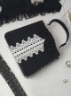 Gothic Black-White Antique Doll Newspaper Print Pearl Lace Decorate Gothic Lolita Shoulder Portable Bag