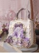 Purple Gorgeous Retro Stereoscopic Flower Decoration Pearl Chain Elegant Classic Lolita Shoulder Portable Bag