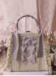 Purple Gorgeous Retro Stereoscopic Flower Decoration Pearl Chain Elegant Classic Lolita Shoulder Portable Bag