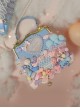 Macaron Candy Pink Blue Cute Sweet Star Lace Love Sweet Lolita Shoulder Portable Bag