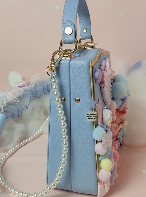 Macaron Candy Pink Blue Cute Sweet Star Lace Love Sweet Lolita Shoulder Portable Bag
