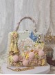 Chinese Style Peony Rabbit Embroidery Pink Cute Fur Ball Flower Tassel Decoration Classic Lolita Shoulder Portable Bag