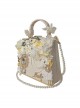 Retro Gorgeous Stereoscopic Flower Butterfly Bead Chain Elegant Pearl Gem Decoration Classic Lolita Shoulder Portable Bag