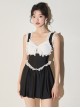 Fresh Daily Lovely Bowknot Decoration Lace Sleeveless One-Piece Swimsuit