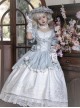 Fairy Tale Dance Music Series Retro Palace Style Gorgeous Lace Puff Sleeves Stereoscopic Flower Decoration Classic Lolita Short-Sleeved Dress