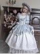 Fairy Tale Dance Music Series Retro Palace Style Gorgeous Lace Puff Sleeves Stereoscopic Flower Decoration Classic Lolita Short-Sleeved Dress