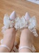 Pure Color Pointy Toe Bowknot Gem Decoration Elegant Daily All-Match Classic Lolita Shoes