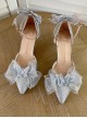 Simple Elegant Pure Color Butterfly Bowknot Decorated Pointed Toe Daily Classic Lolita Shoes