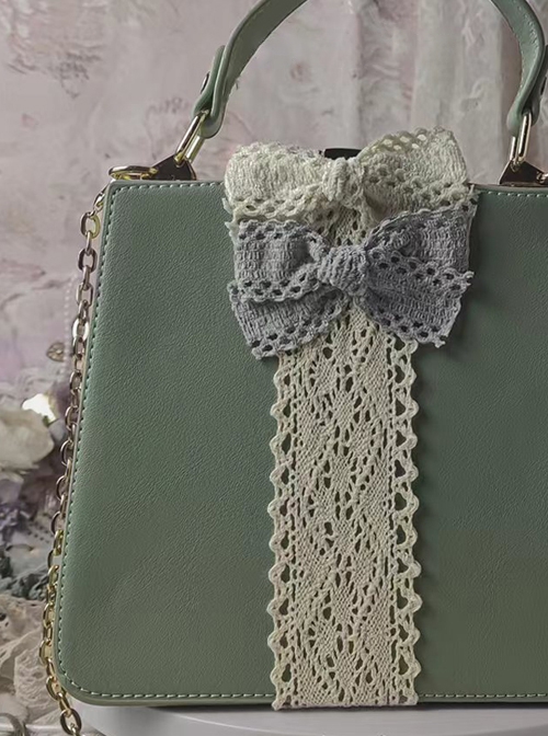Bell Orchid Pearl Lace Angel Pattern Bowknot Decorate Classic Lolita Shoulder Portable Bag