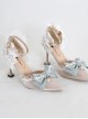 Elegant Pure Color Lace Bowknot Pearl Decorate Pointed Toe Daily Classic Lolita Shoes