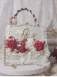 Gorgeous Handmade Rose Pearl Lace Butterfly Decoration Classic Lolita Shoulder Portable Bag