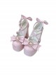 Pure Color Simple Daily Elegant Bowknot Decorative Buckle Binding Band Sweet Lolita Shoes