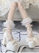 Pure Color Simple Daily Elegant Bowknot Decorative Buckle Binding Band Sweet Lolita Shoes