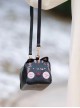 Cute Toast Cat Pure Color Embroidered Toast Design Adjustable Shoulder Strap Sweet Lolita Shoulder Messenger Bag