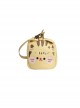 Cute Toast Cat Pure Color Embroidered Toast Design Adjustable Shoulder Strap Sweet Lolita Shoulder Messenger Bag