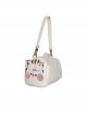 Cute Toast Cat Pure Color Embroidered Toast Design Adjustable Shoulder Strap Sweet Lolita Shoulder Messenger Bag