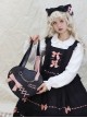 Retro Black Sweetheart Girl Heart Shape Chain Bowknot Decoration Sweet Lolita Portable Messenger Bag