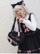Retro Black Sweetheart Girl Heart Shape Chain Bowknot Decoration Sweet Lolita Portable Messenger Bag