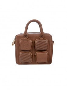 Bear Chocolate Series College Style Striped Bear Print Cute Girls School Lolita Portable Messenger Bag