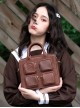 Bear Chocolate Series College Style Striped Bear Print Cute Girls School Lolita Portable Messenger Bag