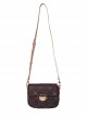 Brown Bear Print Retro Cute Daily All-Match Simple Small Square Bag Classic Lolita Shoulder Messenger Bag