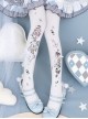 Alice's Afternoon Tea Series Autumn Winter Pure Color Wonderland Print Ornate Stereoscopic Bowknot Decoration Classic Lolita Pantyhose