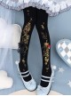 Alice's Afternoon Tea Series Autumn Winter Pure Color Wonderland Print Ornate Stereoscopic Bowknot Decoration Classic Lolita Pantyhose
