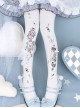 Alice's Afternoon Tea Series Autumn Winter Pure Color Wonderland Print Ornate Stereoscopic Bowknot Decoration Classic Lolita Pantyhose