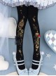 Alice's Afternoon Tea Series Autumn Winter Pure Color Wonderland Print Ornate Stereoscopic Bowknot Decoration Classic Lolita Pantyhose
