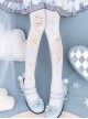 Alice's Afternoon Tea Series Pure Color Autumn Winter Simple Daily Wonderland Print Classic Lolita Pantyhose