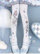 Alice's Afternoon Tea Series Pure Color Autumn Winter Simple Daily Wonderland Print Classic Lolita Pantyhose