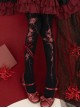 Road To Hades Series Autumn Winter Stereoscopic Bowknot Gorgeous Flower Print Gothic Lolita Pantyhose