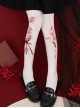 Road To Hades Series Autumn Winter Stereoscopic Bowknot Gorgeous Flower Print Gothic Lolita Pantyhose