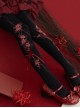 Road To Hades Series Autumn Winter Stereoscopic Bowknot Gorgeous Flower Print Gothic Lolita Pantyhose