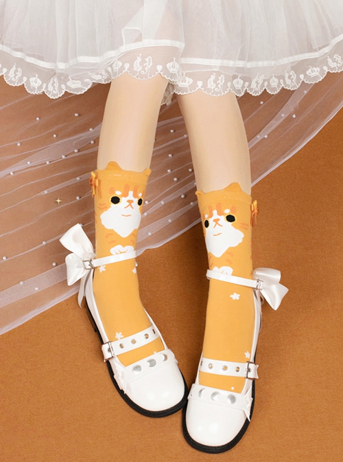 Cat Cotton Series Cute Cat Bowknot Decoration Sweet Lolita Cotton Socks