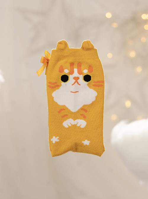 Cat Cotton Series Cute Cat Bowknot Decoration Sweet Lolita Cotton Socks